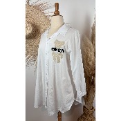 Chemise blanche ours bohme grande taille