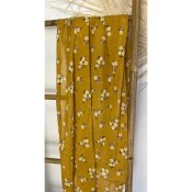 Foulard fin liberty coton & soie- jaune moutarde