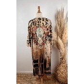 Kimono bohme en mailles lurex tte de buffle grande taille