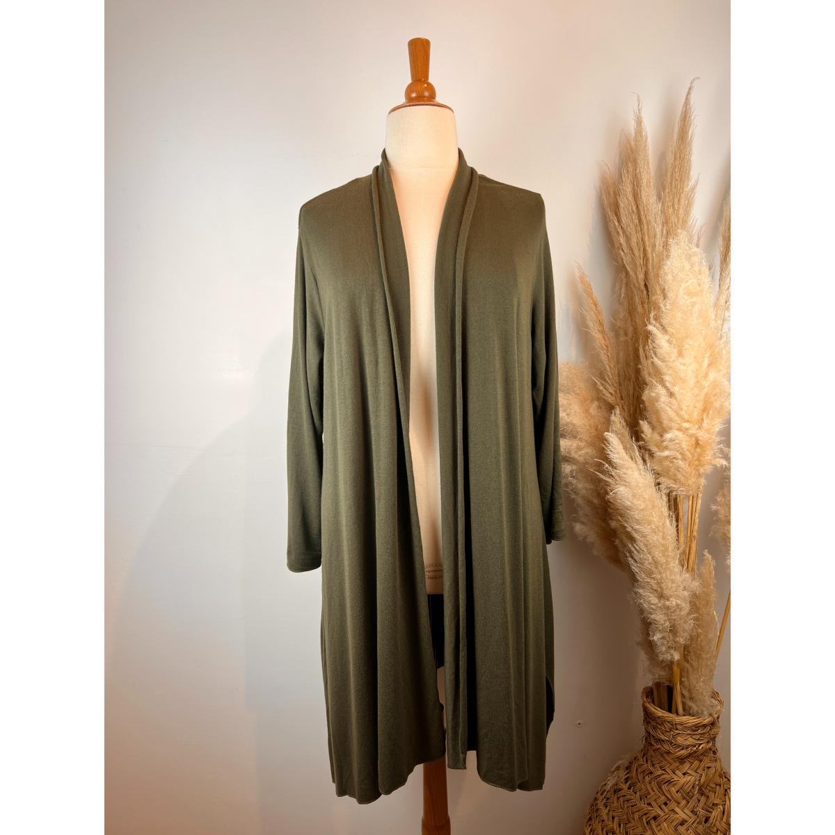 Gilet mi-long uni grande taille