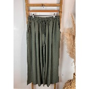 Palazzo pantalon uni crêpe de viscose grande taille