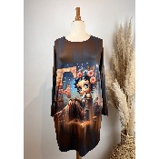 Chemise de nuit Betty Boop flowers grande taille