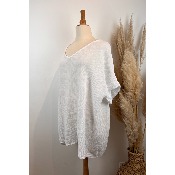 Tunique t-shirt en gaze de coton grande taille 52/54