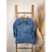 Veste en jean lgre bleue grande taille