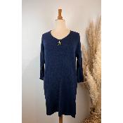 Robe pull mailles uni + broche amovible grande taille
