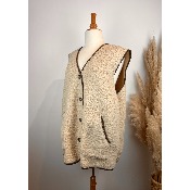 Gilet sans manches uni sherpa grande taille