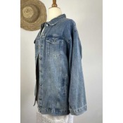 Veste en jean longue bleue - 46 48