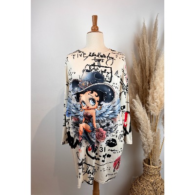 Chemise de nuit Betty Boop chapeau grande taille