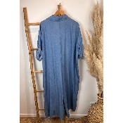 Combinaison en tencel bleu grande taille
