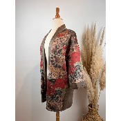 Kimono veste en suédine léopard grande taille