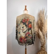 Pull manches longues en mailles lurex imprimées Frida profil grande taille