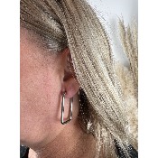 Boucles d'oreilles "le maillon" en acier