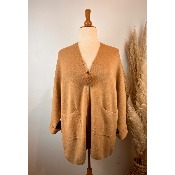 Gilet zipp� avec pompon grande taille