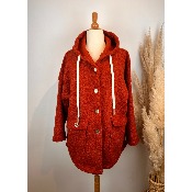 Manteau capuche fermeture boutons grande taille