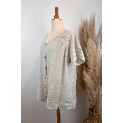 Tunique chemise en lin broderie anglaise grande taille