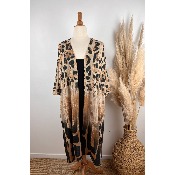 Kimono bohème en mailles lurex tête de buffle grande taille