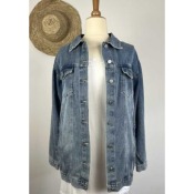 Veste en jean longue bleue - 46 48