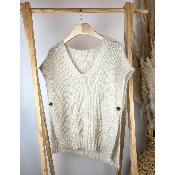 Pull sans manches maille mousseuse 44-46