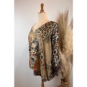 Pull lurex manches longues Frida cœur œil Grande Taille