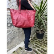 Sac cuir grand cabas zipp