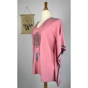 Pull droit mailles fines attrape rêves - rose