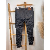 Pantalon jean en similicuir gris froissé karostar 38 au 48