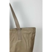 Sac cuir souple petit cabas taupe clair