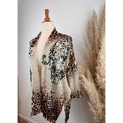 Veste Léopard Kimono en maille lurex grande taille