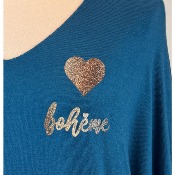 Pull coeur bohème grande taille