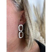 Boucles d'oreilles bohme maillons en acier