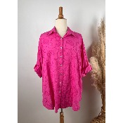 Chemise bohme en coton brod grande taille