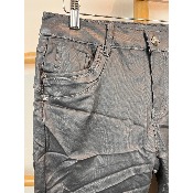 Pantalon jean en similicuir gris froissé karostar 38 au 48