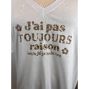 T-shirt coton j'ai pas toujours raison grande taille