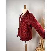 Veste demi-saison laine bouillie liseret crochet grande taille