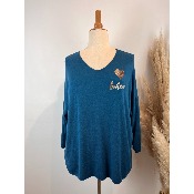 Pull coeur boh�me grande taille