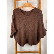 Pull manches 3/4 bas en vagues