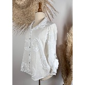 Chemise blanche dos LOVE bohème grande taille