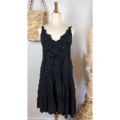 Robe bretelles bohème dentelle et crochet grande taille