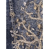 Veste en jean arbre de vie brodé strass bohème