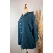 Veste sweat capuche dos tête de mort strass