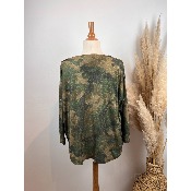 Pull manches longues en mailles lurex imprimées OMG camouflage grande taille