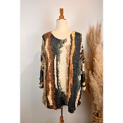 Pull maille duveteuse grande taille tye and die automnal