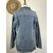 Veste en jean longue bleue - 46 48