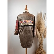 Kimono veste en suédine léopard grande taille