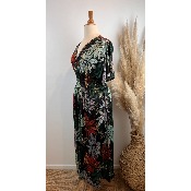 Robe longue magique du 38 au 52 imprimée fond noir