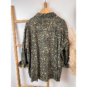 Veste léopard broderie anglaise effilochée grande taille