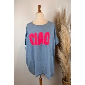 Tunique t-shirt tencel "ciao" grande taille