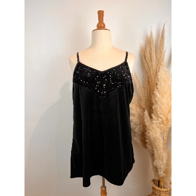 Top en velours et sequins grande taille