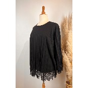 Tunique plissée bas dentelle grande taille 