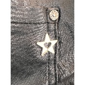 Pantalon jean en similicuir noir froissé karostar 38 au 48